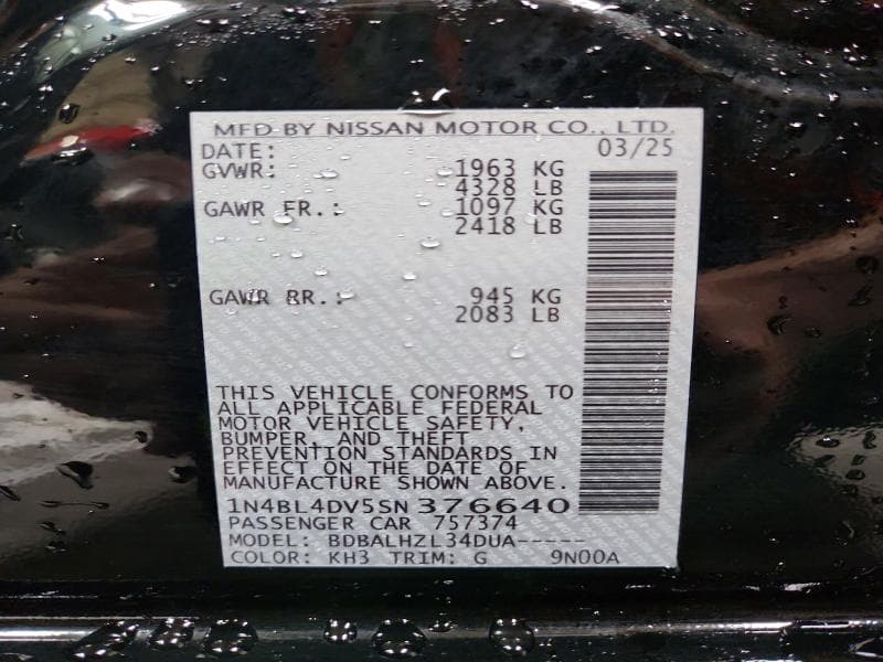 2025 NISSAN ALTIMA SV 12
