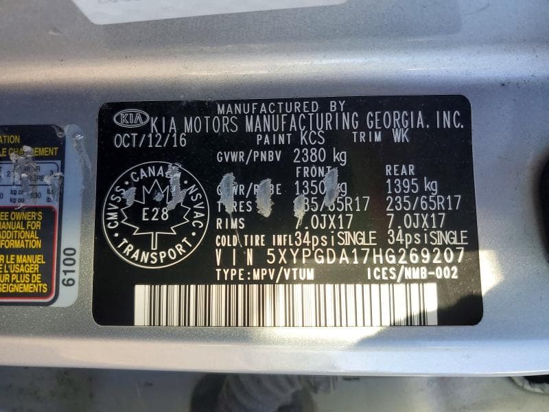 2017 KIA SORENTO LX 14