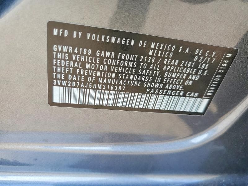 2017 VOLKSWAGEN JETTA S 13