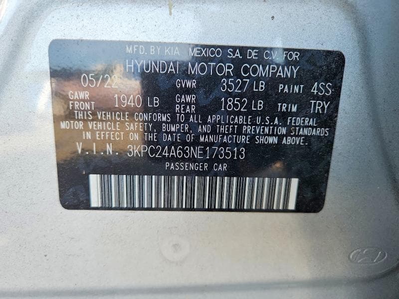 2022 HYUNDAI ACCENT SE 12