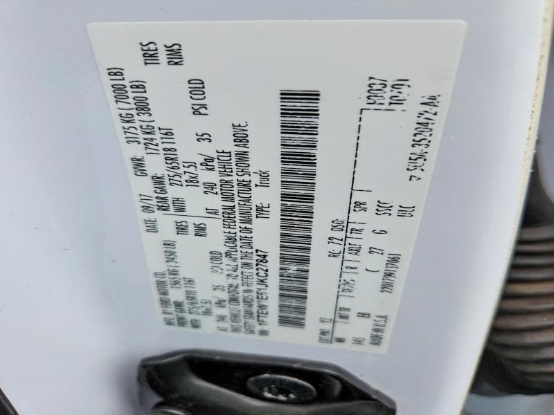 2018 FORD F150 SUPERCREW 12