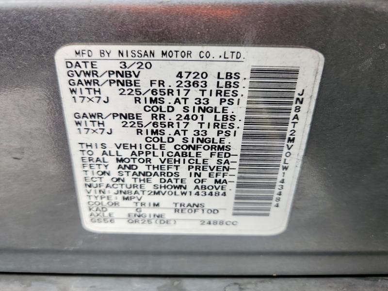 2020 NISSAN ROGUE SV 13