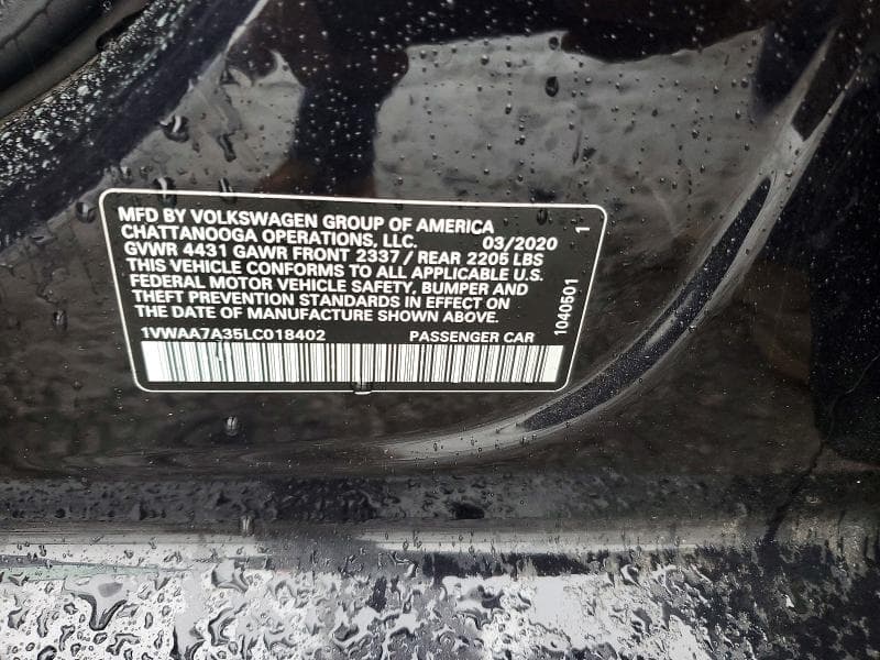 2020 VOLKSWAGEN PASSAT S 12