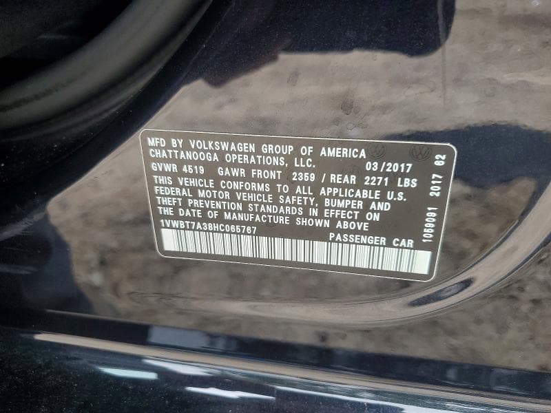 2017 VOLKSWAGEN PASSAT SE 12