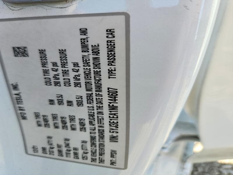 2022 TESLA MODEL 3 12