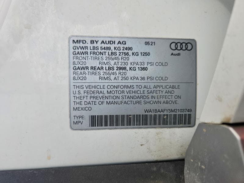 2021 AUDI Q5 PREMIUM PLUS 13