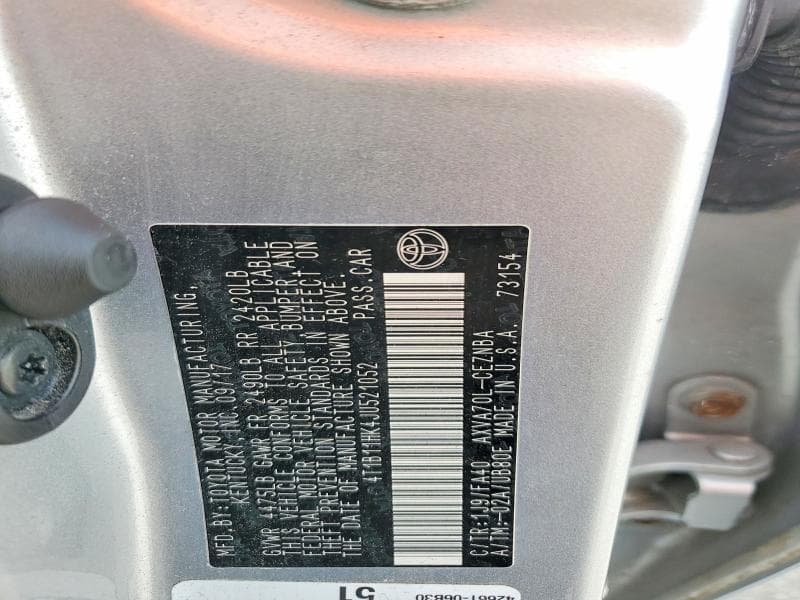 2018 TOYOTA CAMRY LE 12