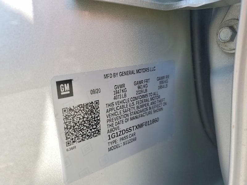 2021 CHEVROLET MALIBU LT 12