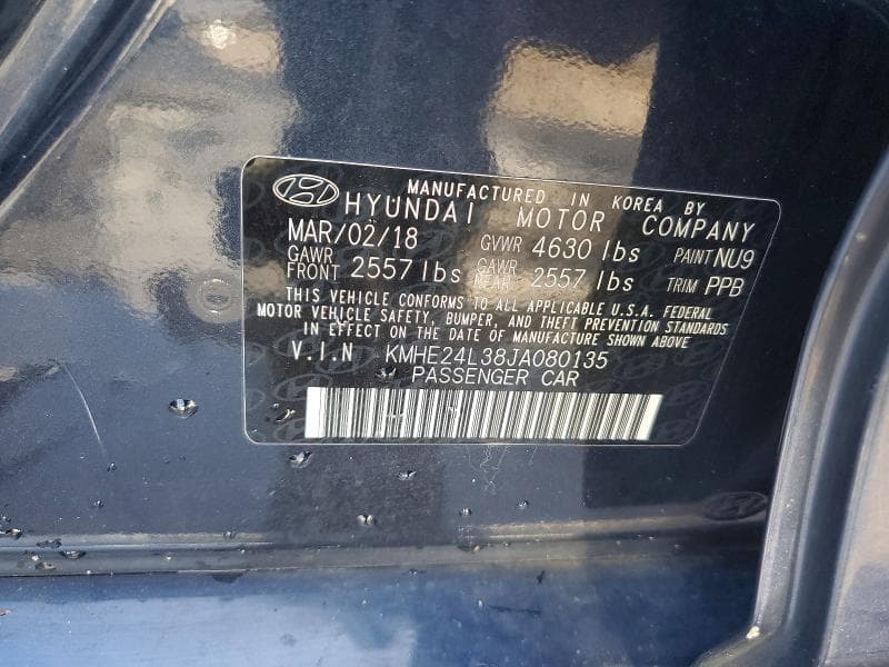 2018 HYUNDAI SONATA HYBRID SE 12
