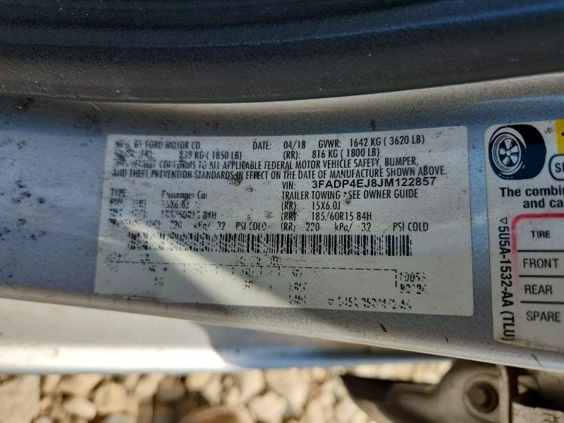 2018 FORD FIESTA SE 12