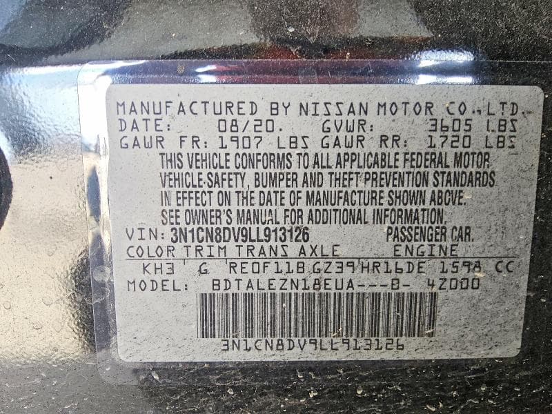 2020 NISSAN VERSA S 12