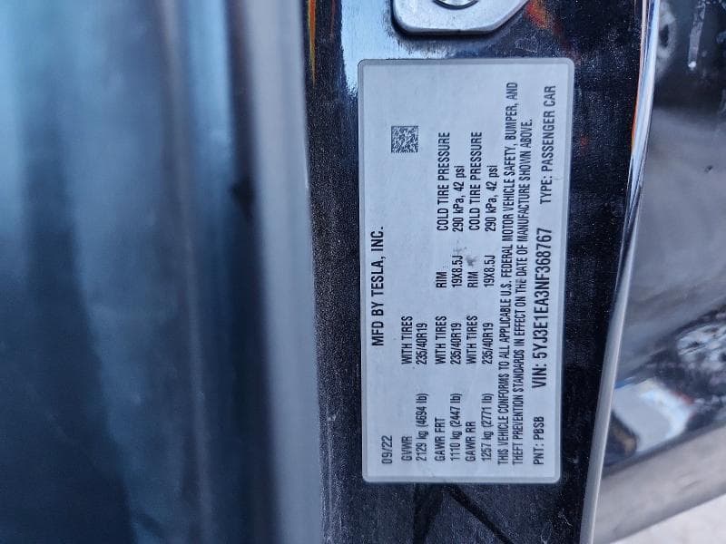 2022 TESLA MODEL 3 13