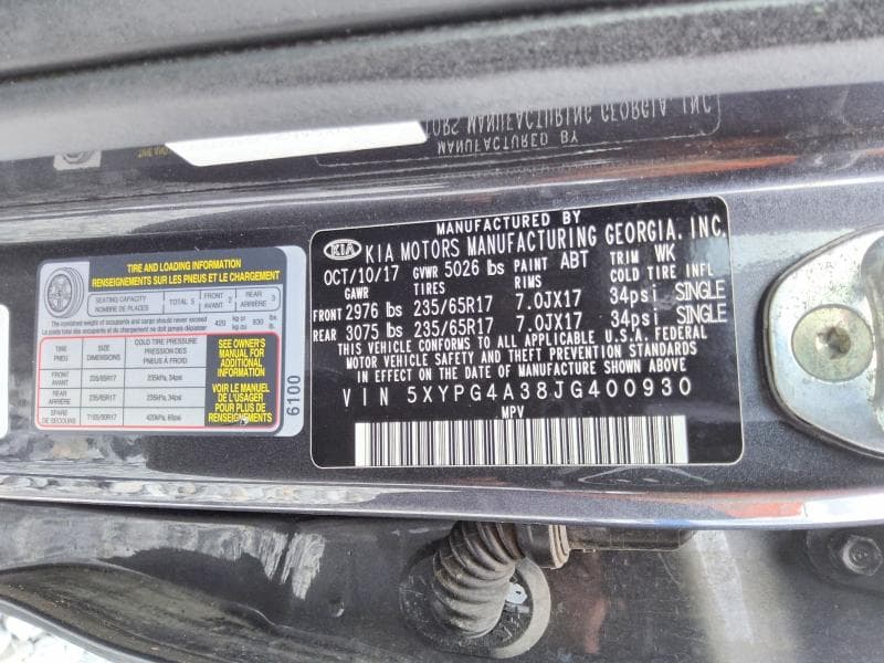 2018 KIA SORENTO LX 13
