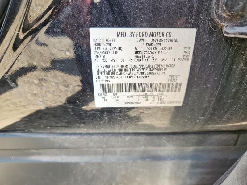 2021 FORD EXPLORER XLT 13