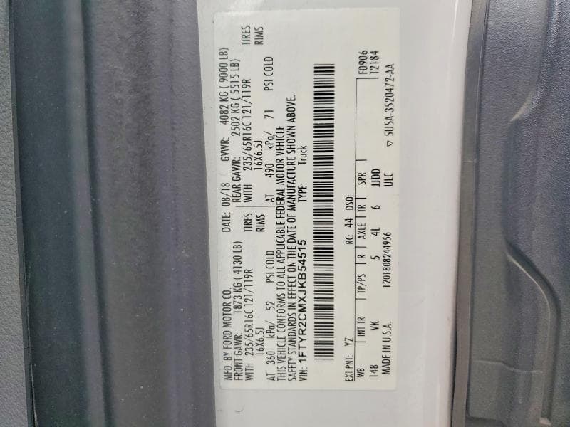 2018 FORD TRANSIT T-250 14