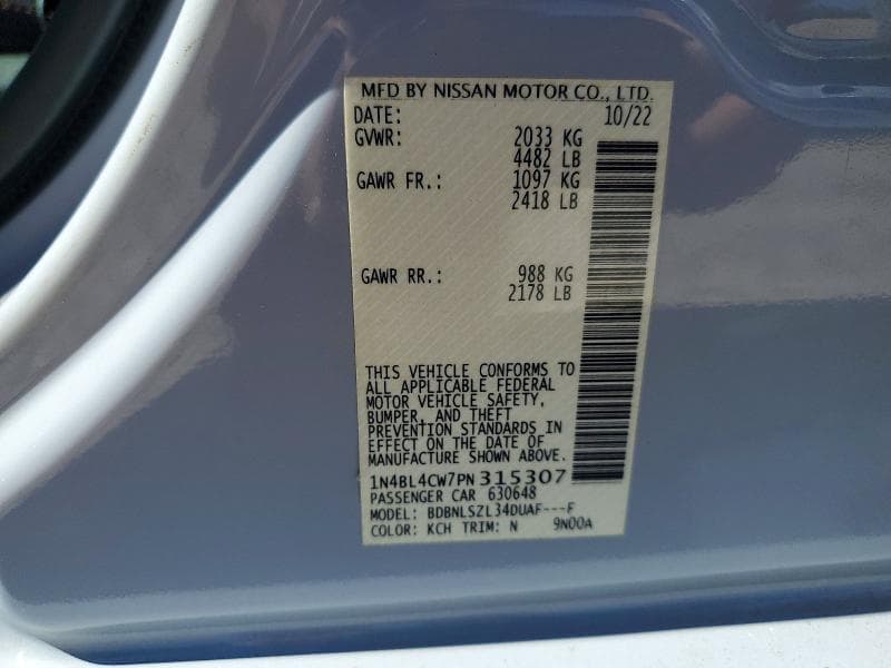 2023 NISSAN ALTIMA SR 12
