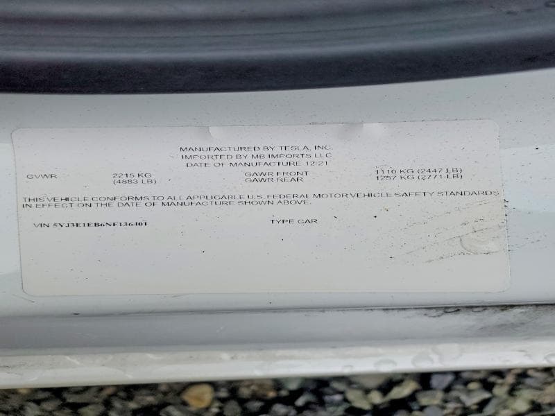 2022 TESLA MODEL 3 12