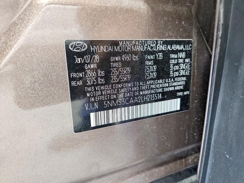 2020 HYUNDAI SANTA FE SEL 2.0T 14