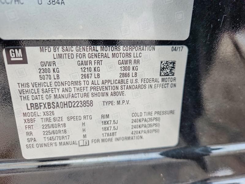 2017 BUICK ENVISION ESSENCE 14