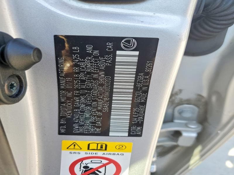 2019 LEXUS ES 350 12
