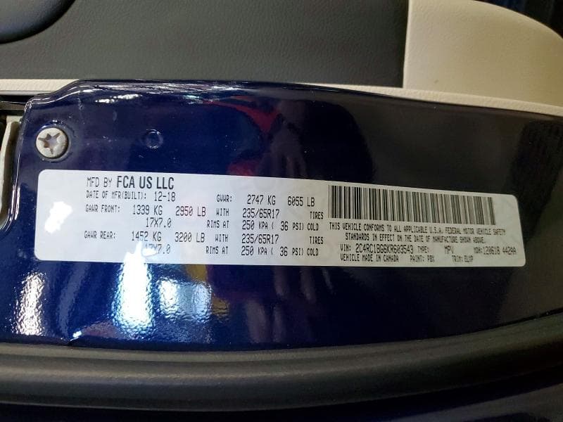 2019 CHRYSLER PACIFICA TOURING L 13