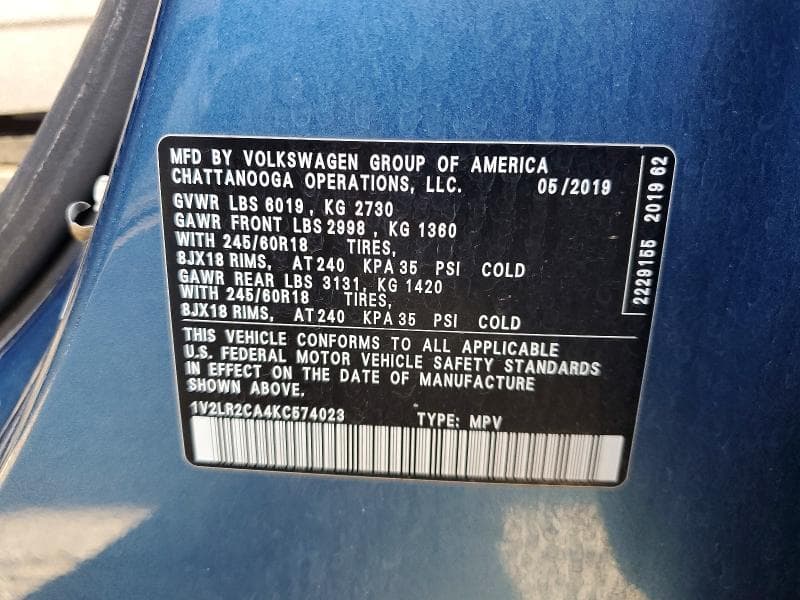 2019 VOLKSWAGEN ATLAS SE 13