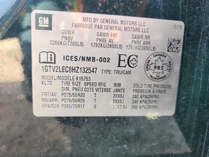 2017 GMC SIERRA K1500 12