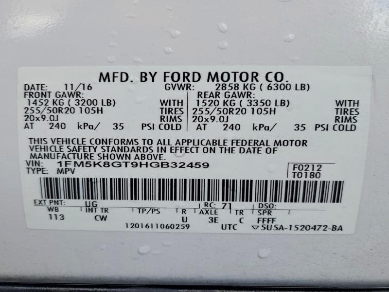 2017 FORD EXPLORER SPORT 14