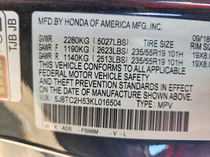 2019 ACURA RDX TECHNOLOGY 12