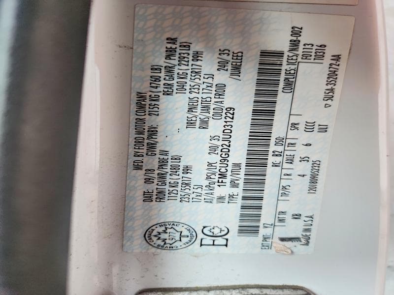 2018 FORD ESCAPE SE 12