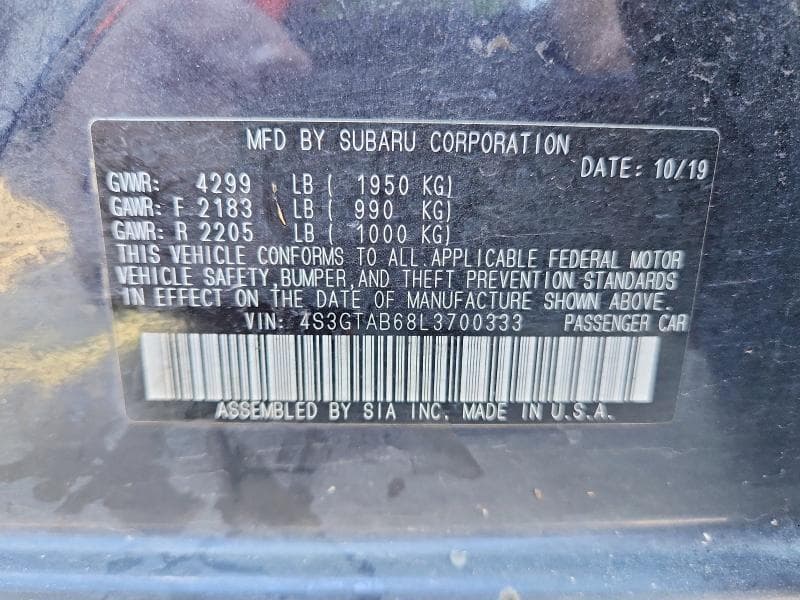 2020 SUBARU IMPREZA 12