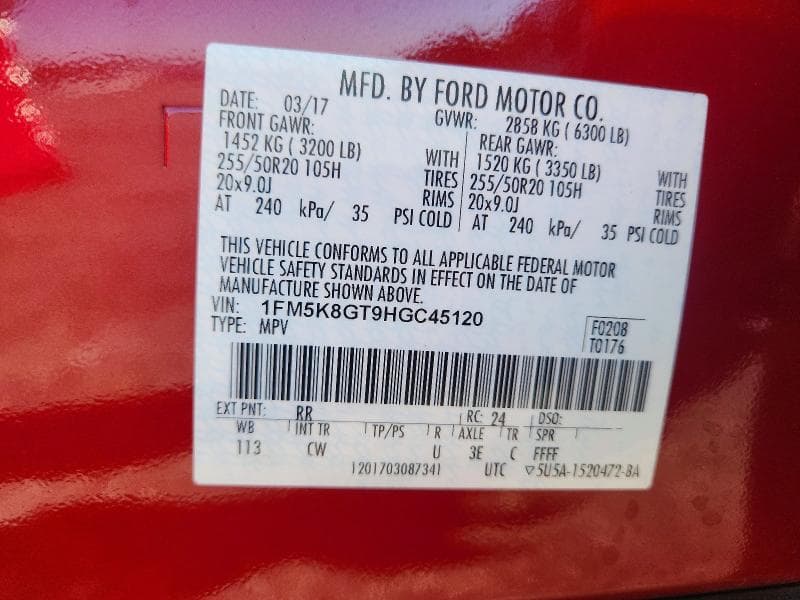 2017 FORD EXPLORER SPORT 13