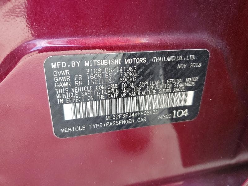 2019 MITSUBISHI MIRAGE G4 ES 12