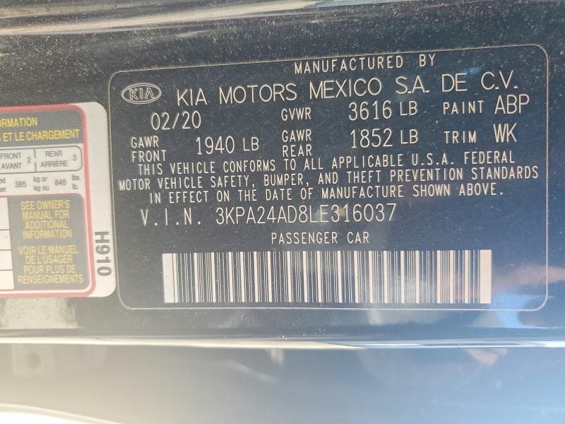 2020 KIA RIO LX 13