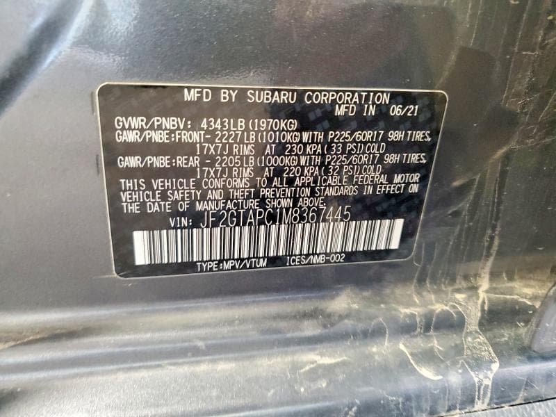 2021 SUBARU CROSSTREK PREMIUM 13