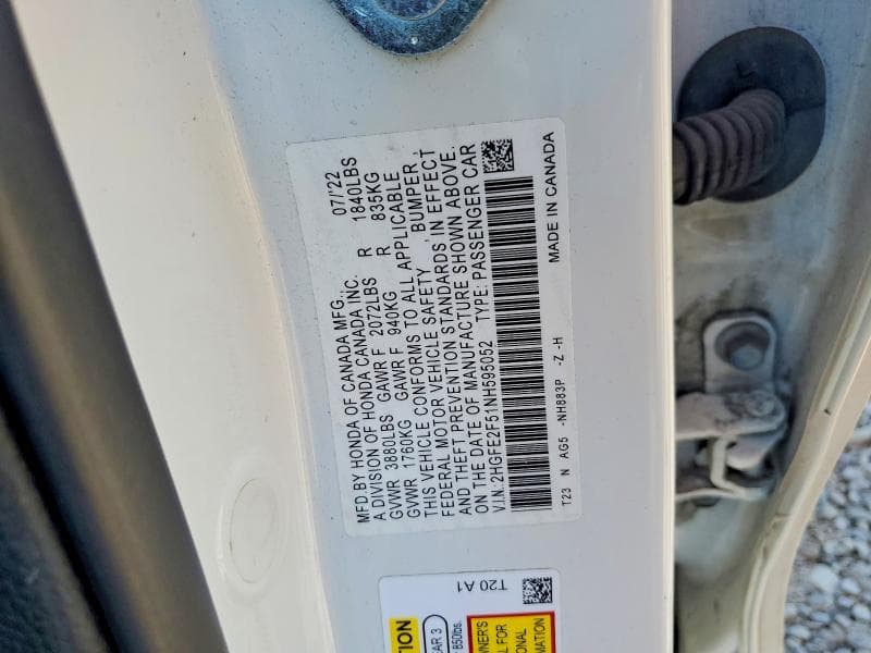 2022 HONDA CIVIC SPORT 12