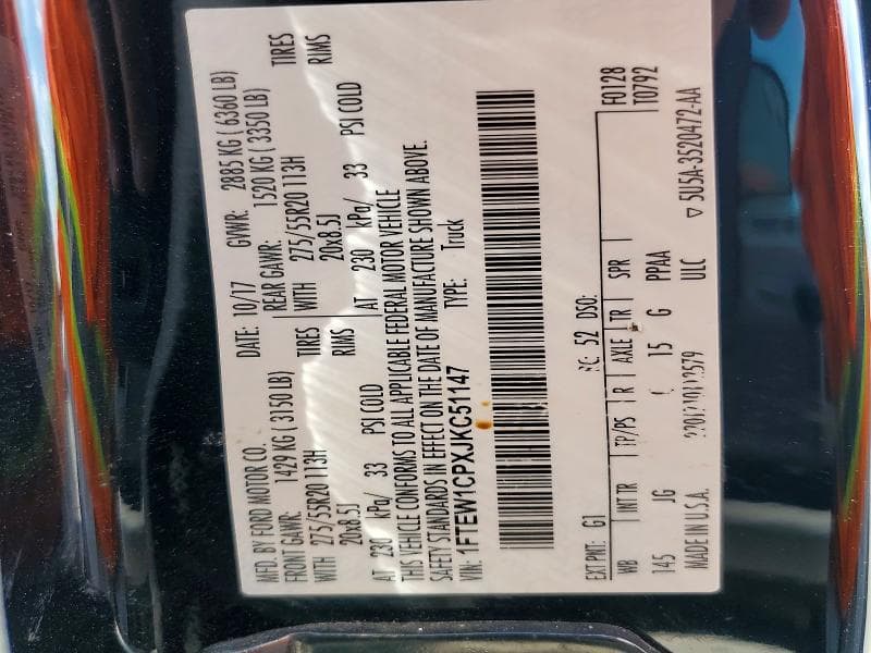 2018 FORD F150 SUPERCREW 12