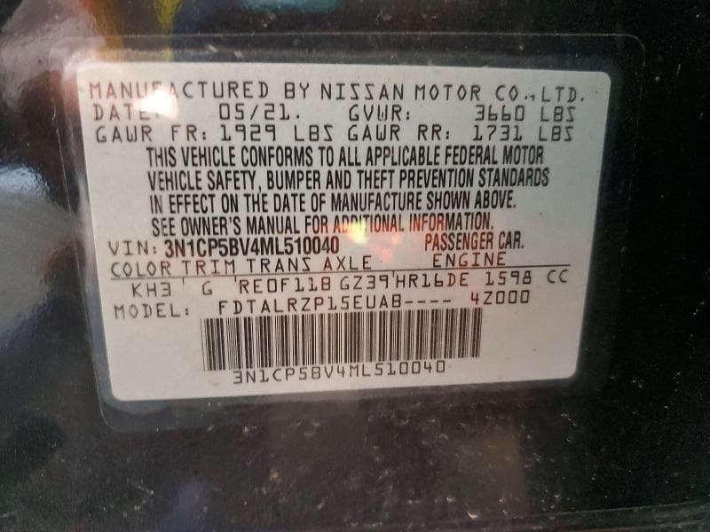 2021 NISSAN KICKS S 13