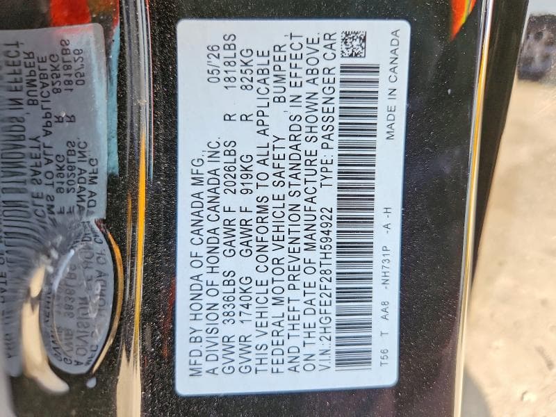 2026 HONDA CIVIC LX 12