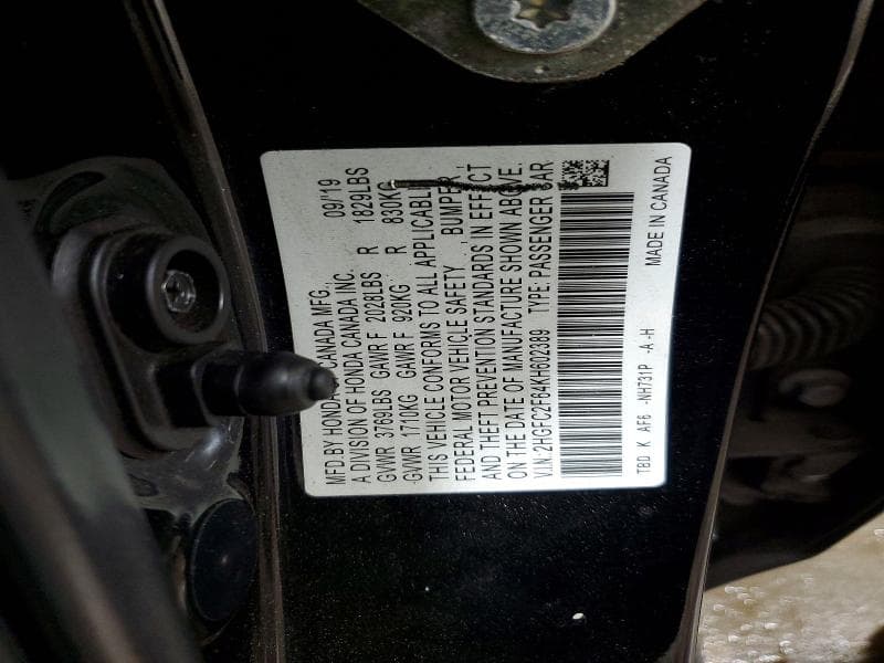 2019 HONDA CIVIC LX 13