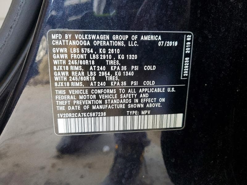 2019 VOLKSWAGEN ATLAS SE 12