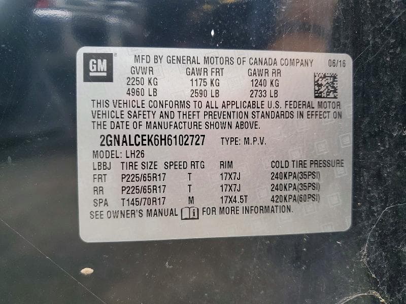 2017 CHEVROLET EQUINOX LT 13