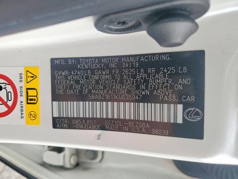 2019 LEXUS ES 350 12