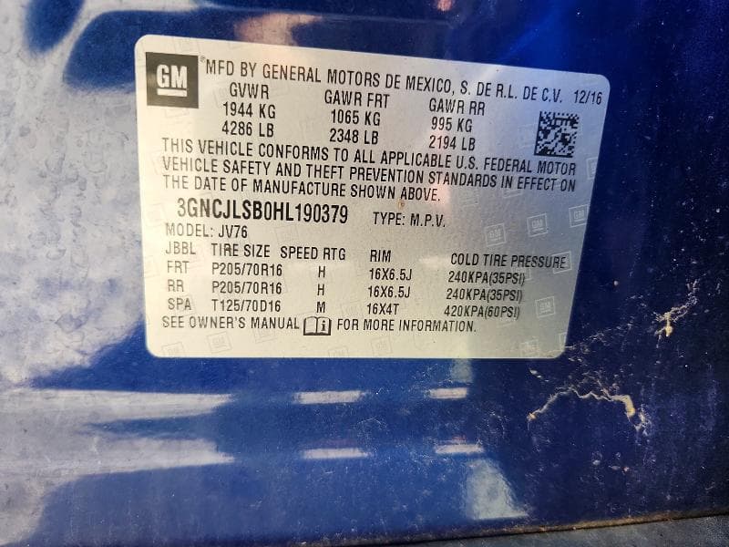 2017 CHEVROLET TRAX 1LT 14