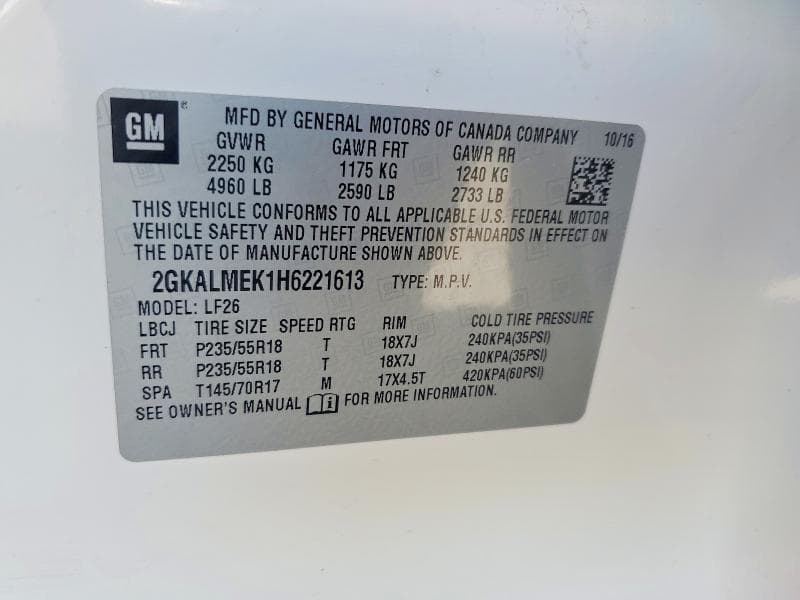 2017 GMC TERRAIN SLE 13