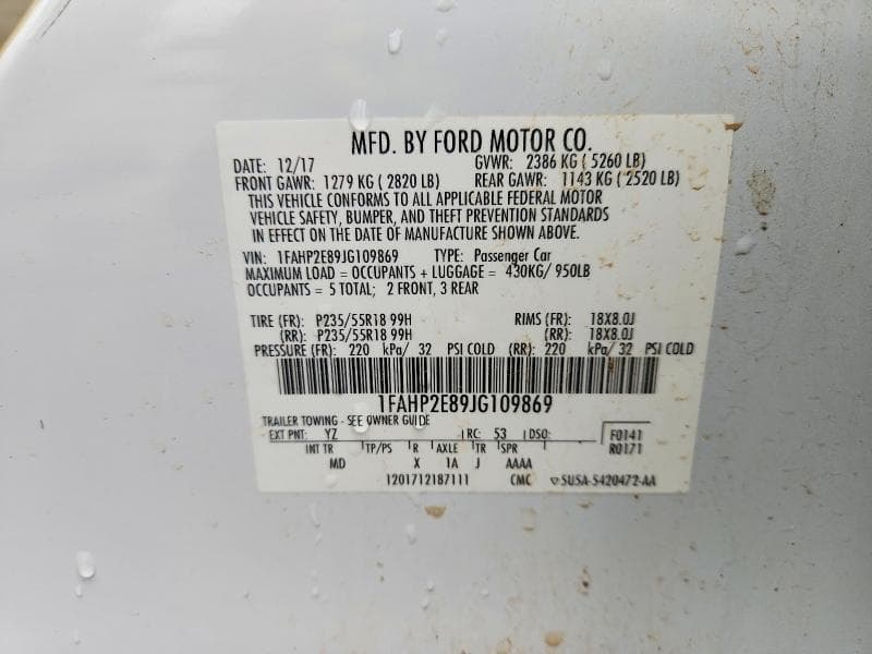 2018 FORD TAURUS SEL 13