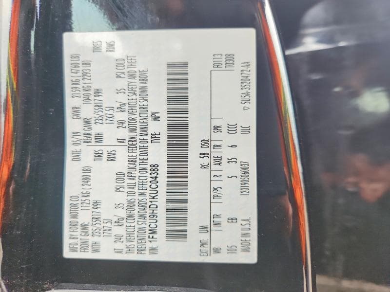 2019 FORD ESCAPE SEL 13