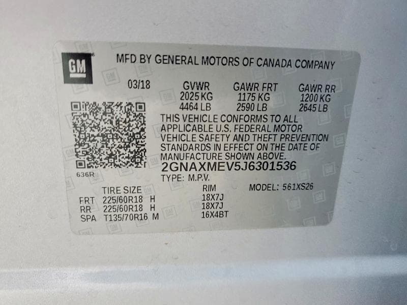 2018 CHEVROLET EQUINOX PREMIER 13