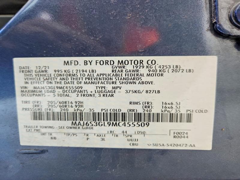2021 FORD ECOSPORT SE 13