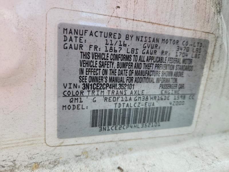 2017 NISSAN VERSA NOTE S PLUS 12
